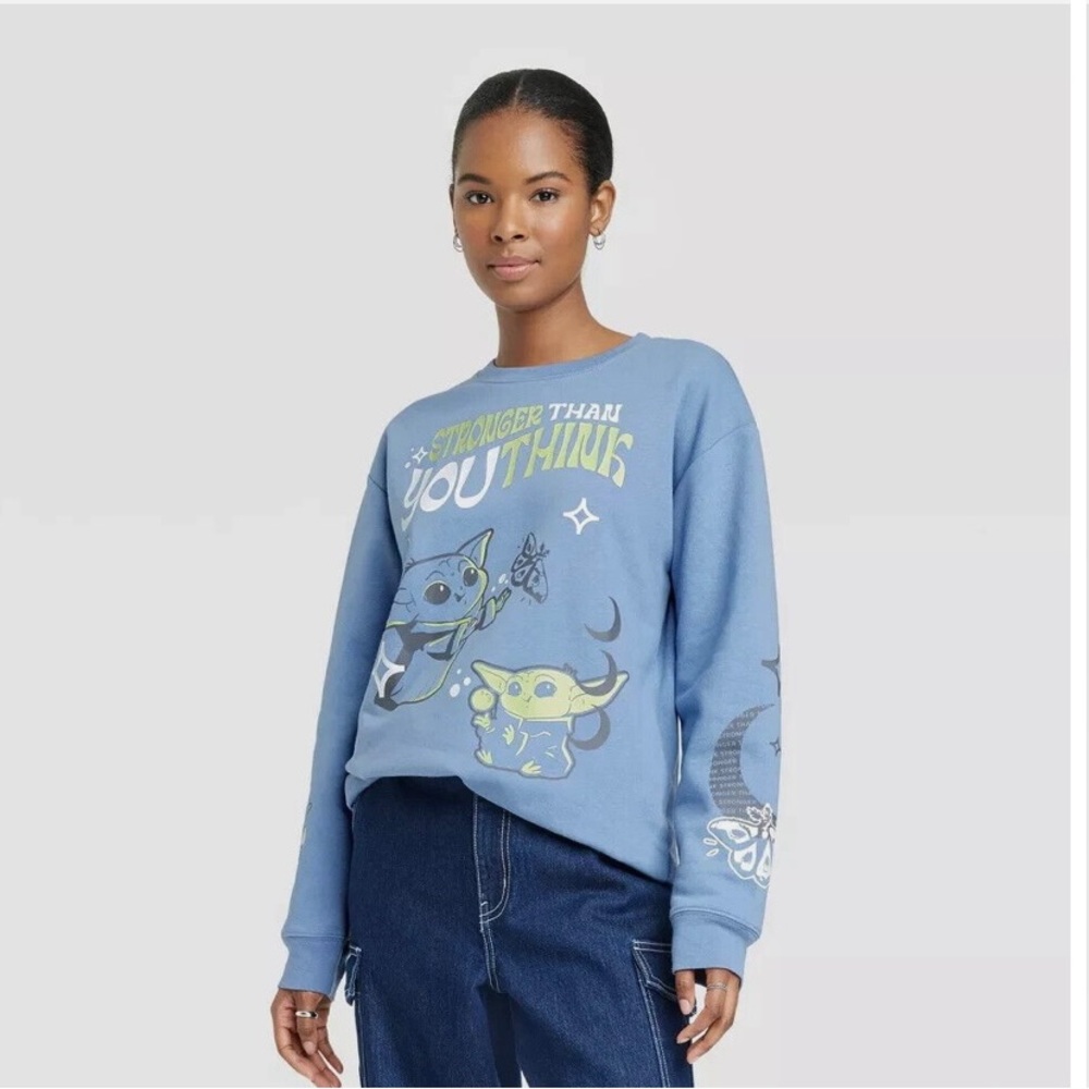 Star Wars Mandalorian Grogu Crew Neck Sweatshirt